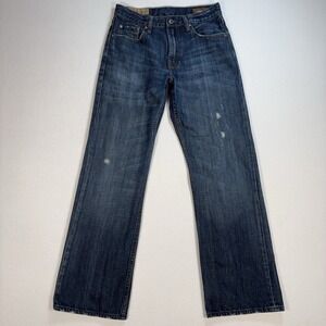 Gap 1969 Boot Fit Destructed Dark Jeans Mens 30x30 Blue Cotton Distressed Ripped